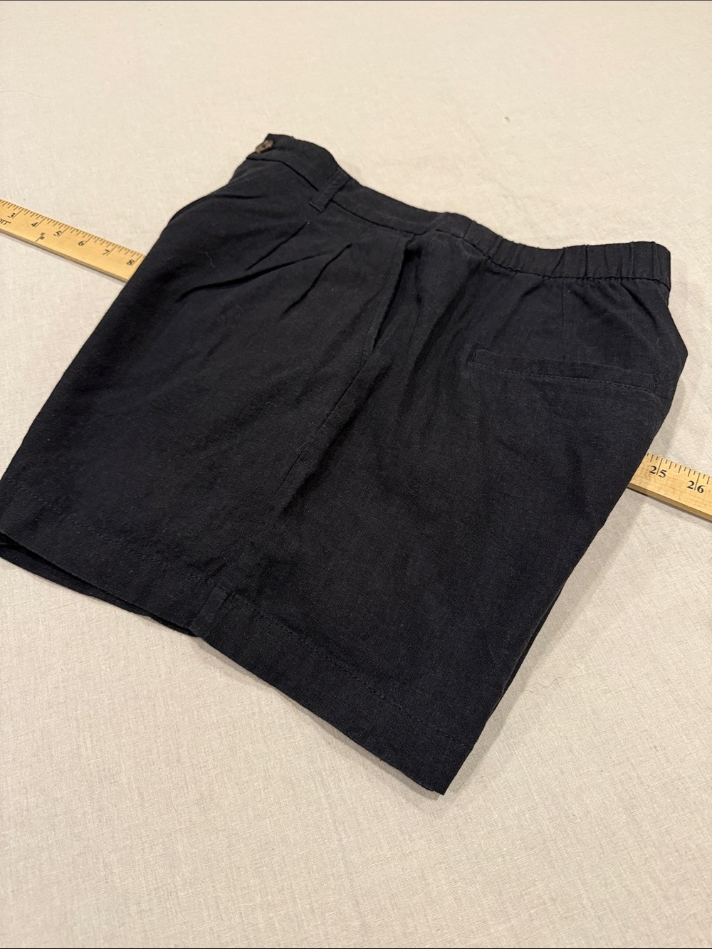 GAP High Rise Pleated Linen Shorts Black Size 8